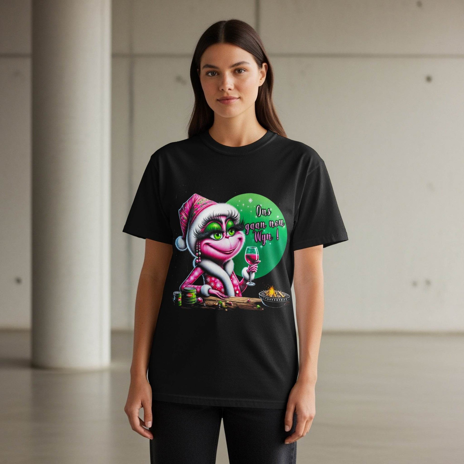 Christmas Grinch Wine Drink Halftoned T-Shirt Design - halftone PNG for T-shirts – Sue Opperman Halftones