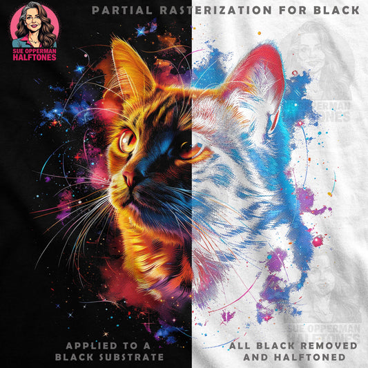 Colorful Cat Portrait Halftone T-Shirt Design - halftone PNG for T-shirts – Sue Opperman Halftones
