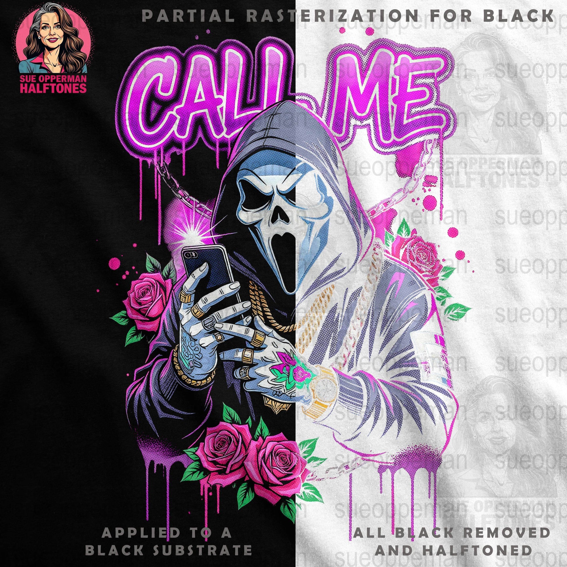 Call Me Universal Print Bundle - halftone PNG for T-shirts – Sue Opperman Halftones