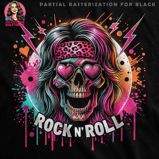 Rock and Roll Skull Halftone T-Shirt Design - halftone PNG for T-shirts – Sue Opperman Halftones