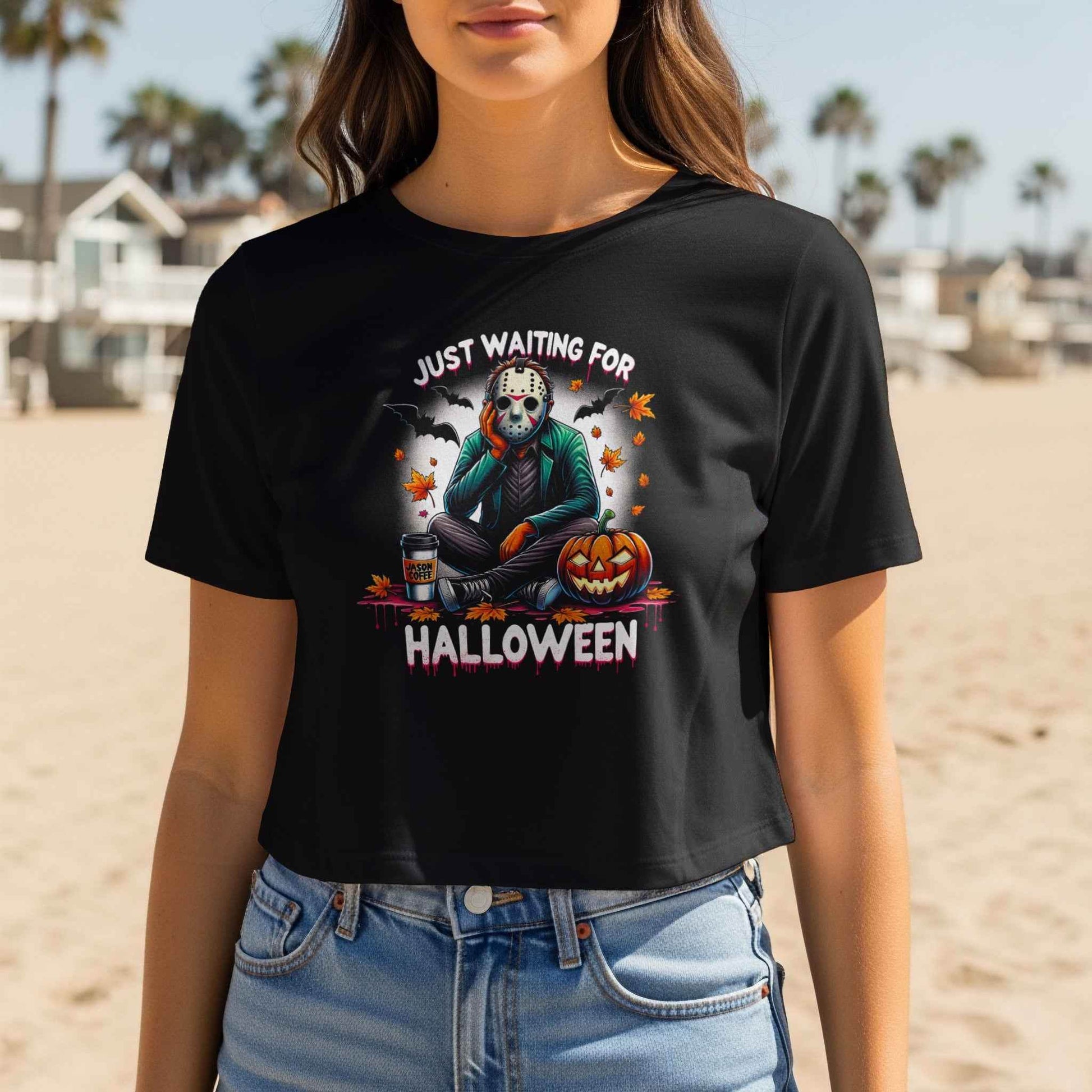 Just Waiting for Halloween Halftoned T-shirt Design - halftone PNG for T-shirts – Sue Opperman Halftones