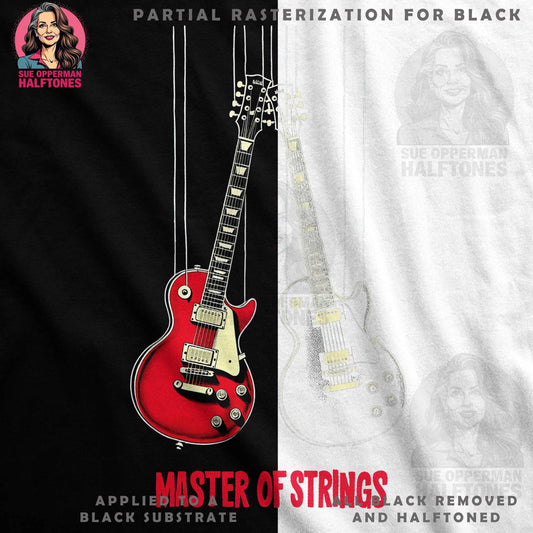 Music Master of Strings Halftone T-Shirt Design - halftone PNG for T-shirts – Sue Opperman Halftones