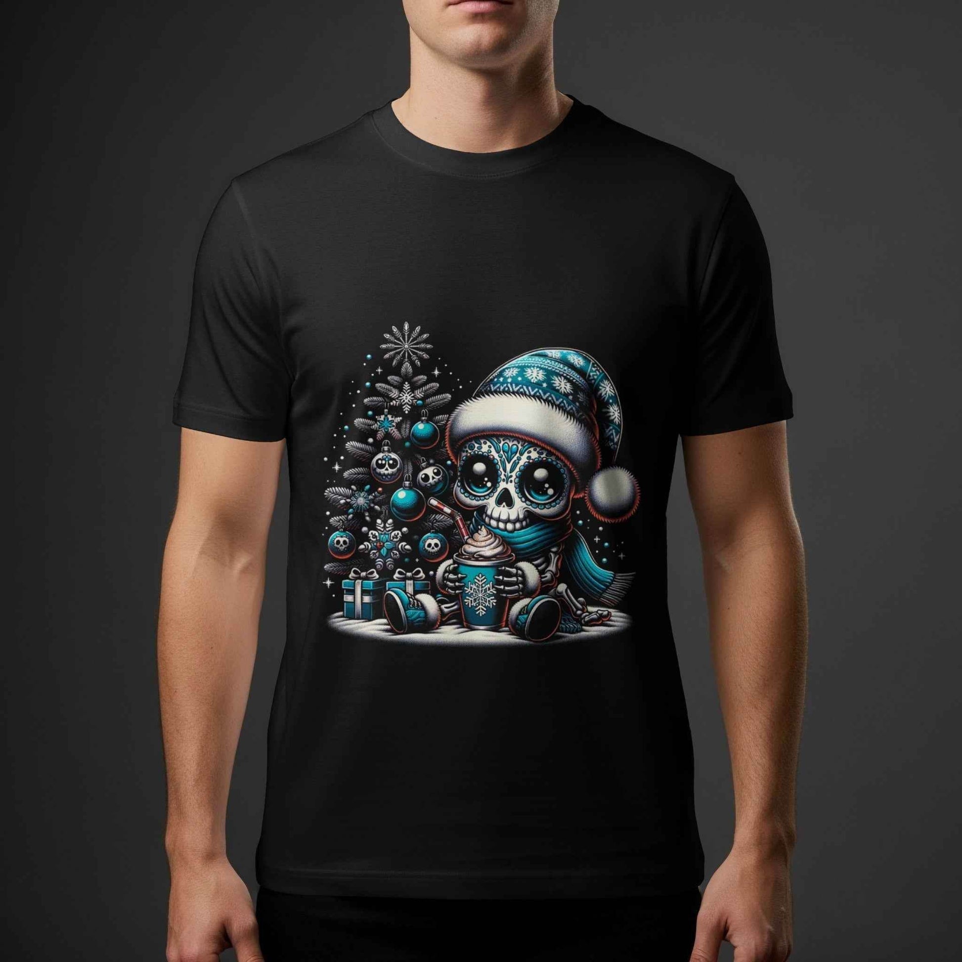 Christmas Sugar Skull Halftone T-Shirt Design - halftone PNG for T-shirts – Sue Opperman Halftones