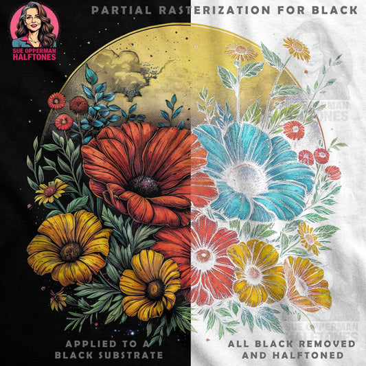 Colorful Floral Arrangement Halftone T-Shirt Design Digital - halftone PNG for T-shirts – Sue Opperman Halftones
