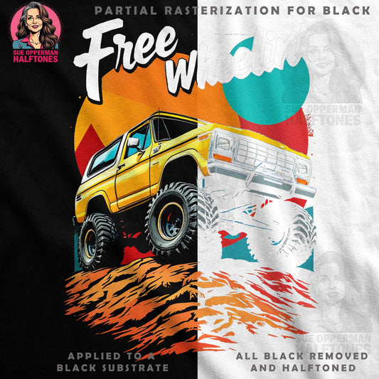 Vintage Truck and Off Roading Halftoned T-Shirt Design - halftone PNG for T-shirts – Sue Opperman Halftones