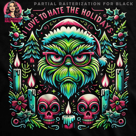 Christmas I Love to Hate the Holidays Halftone T-Shirt Design - halftone PNG for T-shirts – Sue Opperman Halftones
