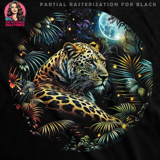 Jungle Cat Tropical Halftone T-Shirt Design - halftone PNG for T-shirts – Sue Opperman Halftones