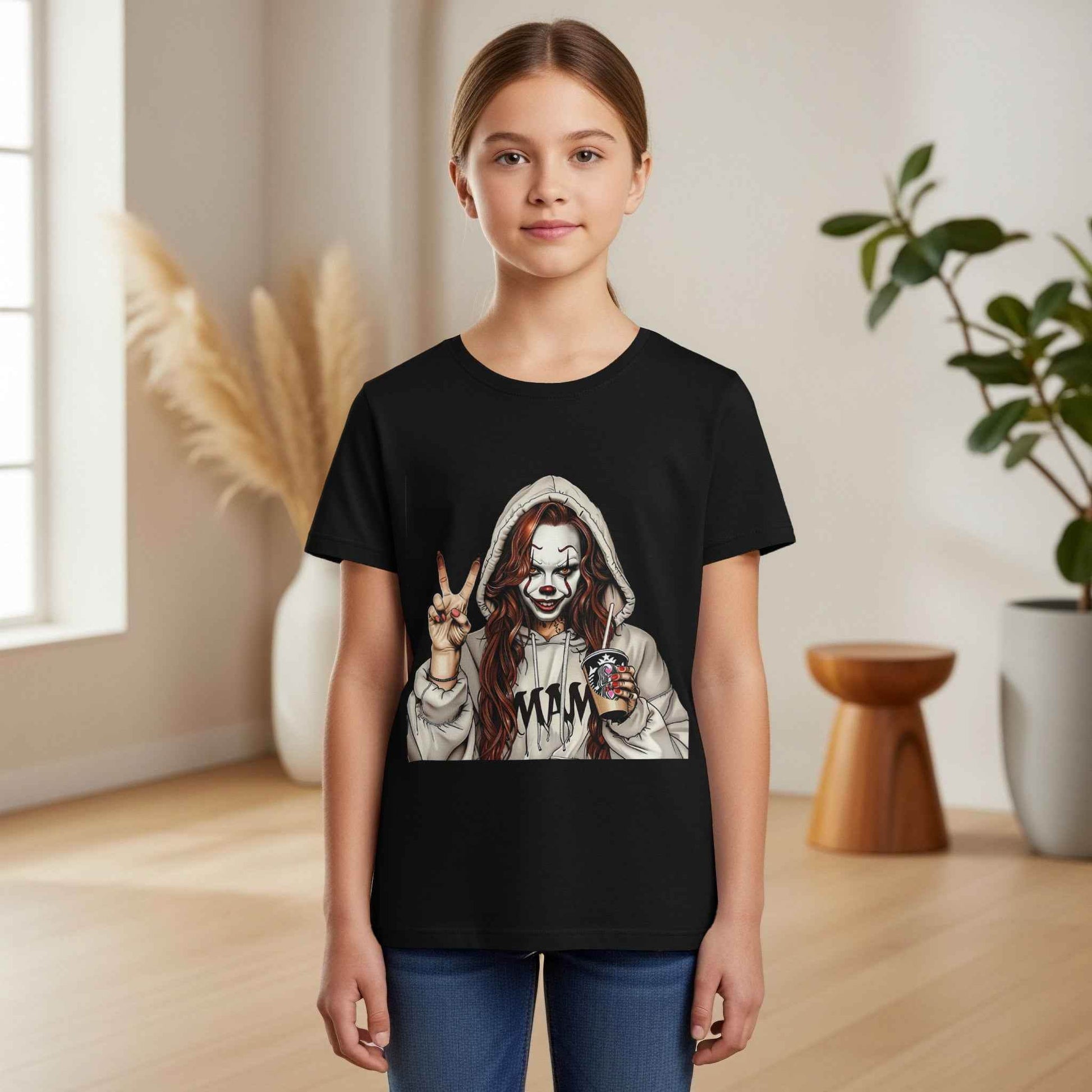 Pennywise Inspired Clown Girl Halftone T-Shirt Design - halftone PNG for T-shirts – Sue Opperman Halftones