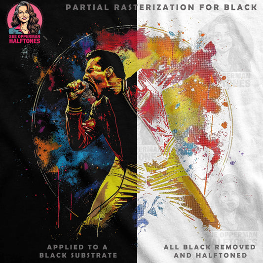 Freddie Mercury Colorful Halftone Digital Halftoned T-Shirt Design - halftone PNG for T-shirts – Sue Opperman Halftones