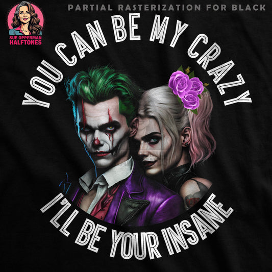 Harley and Joker Crazy Love Halftone T-Shirt Design - halftone PNG for T-shirts – Sue Opperman Halftones
