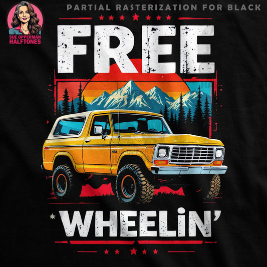 Off Road Car Free Wheeling Halftone T-Shirt Design - halftone PNG for T-shirts – Sue Opperman Halftones