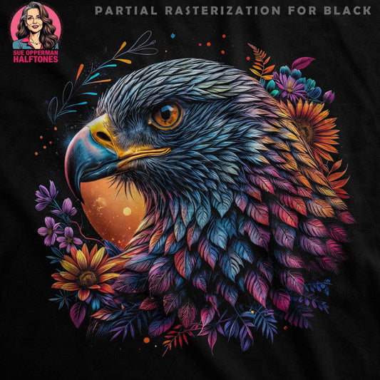 Floral Eagle Halftone T-Shirt Design Digital - halftone PNG for T-shirts – Sue Opperman Halftones