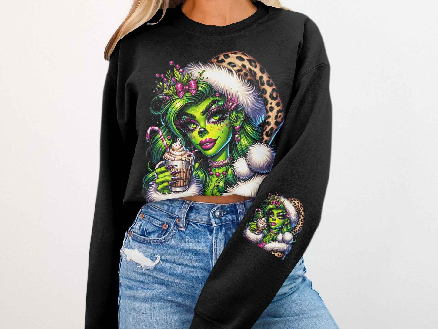 Christmas Grinch Girl Halftone T-Shirt Design - halftone PNG for T-shirts – Sue Opperman Halftones