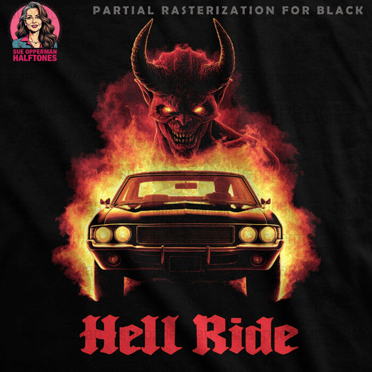 Car From Hell Halftone T-Shirt Design Digital - halftone PNG for T-shirts – Sue Opperman Halftones