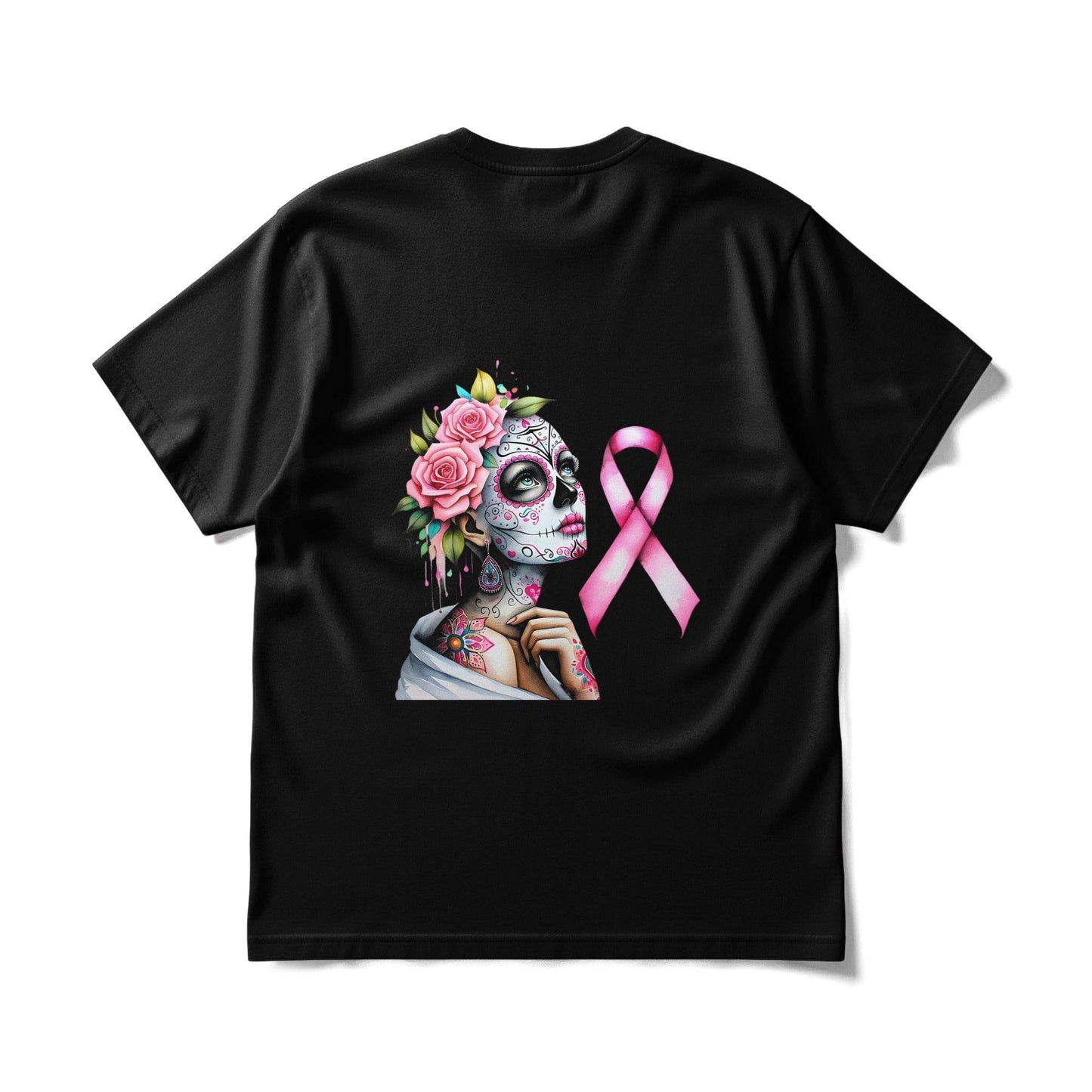 Breast Cancer Awareness Sugar Skull Halftoned T-Shirt Design - halftone PNG for T-shirts – Sue Opperman Halftones
