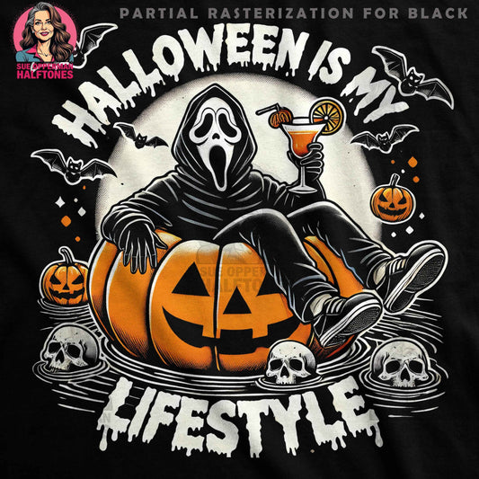 Halloween Lifestyle Halftone T-Shirt Design Digital - halftone PNG for T-shirts – Sue Opperman Halftones