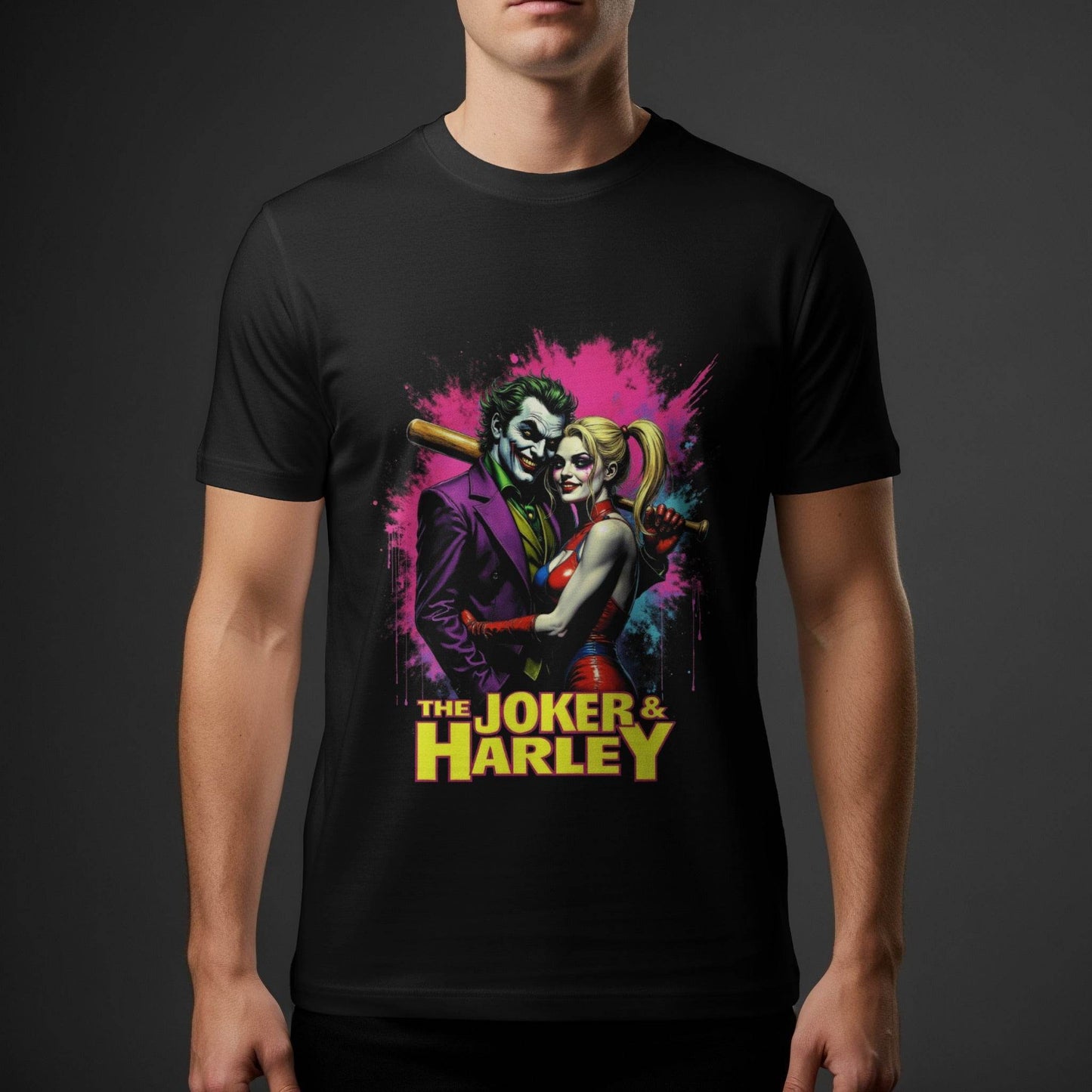 Celebrities The Joker and Harley Halftoned T-Shirt Design - halftone PNG for T-shirts – Sue Opperman Halftones