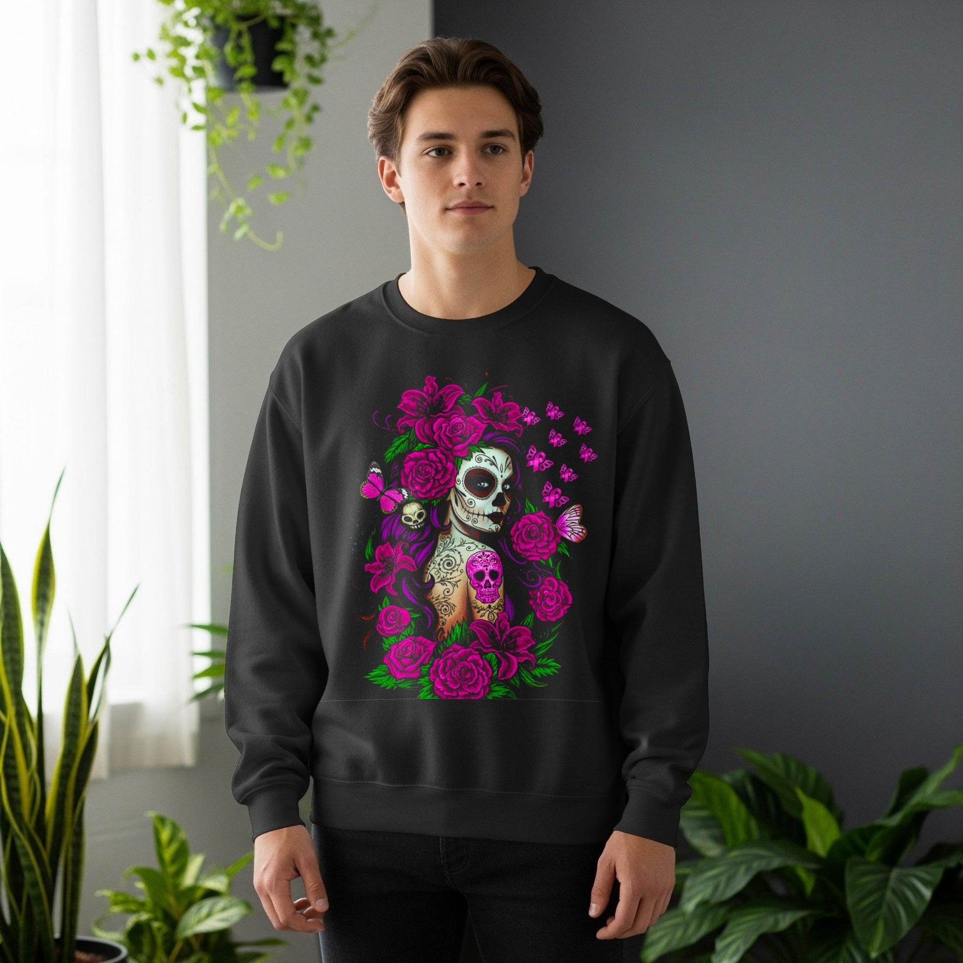 Day of the Dead Lady Flowers Halftone T-Shirt Design - halftone PNG for T-shirts – Sue Opperman Halftones