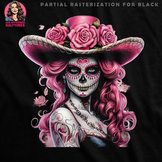Day Of The Dead Skull Halftone T-Shirt Design - halftone PNG for T-shirts – Sue Opperman Halftones