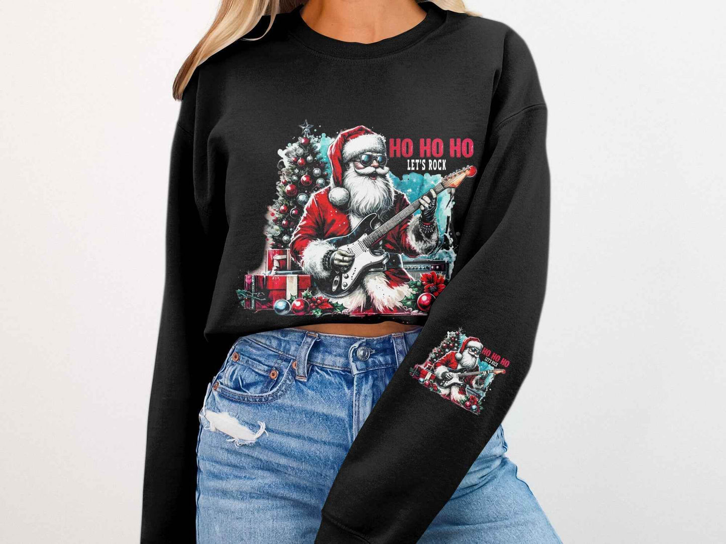 Santa Playing Guitar Christmas Halftone T-Shirt Design - halftone PNG for T-shirts – Sue Opperman Halftones