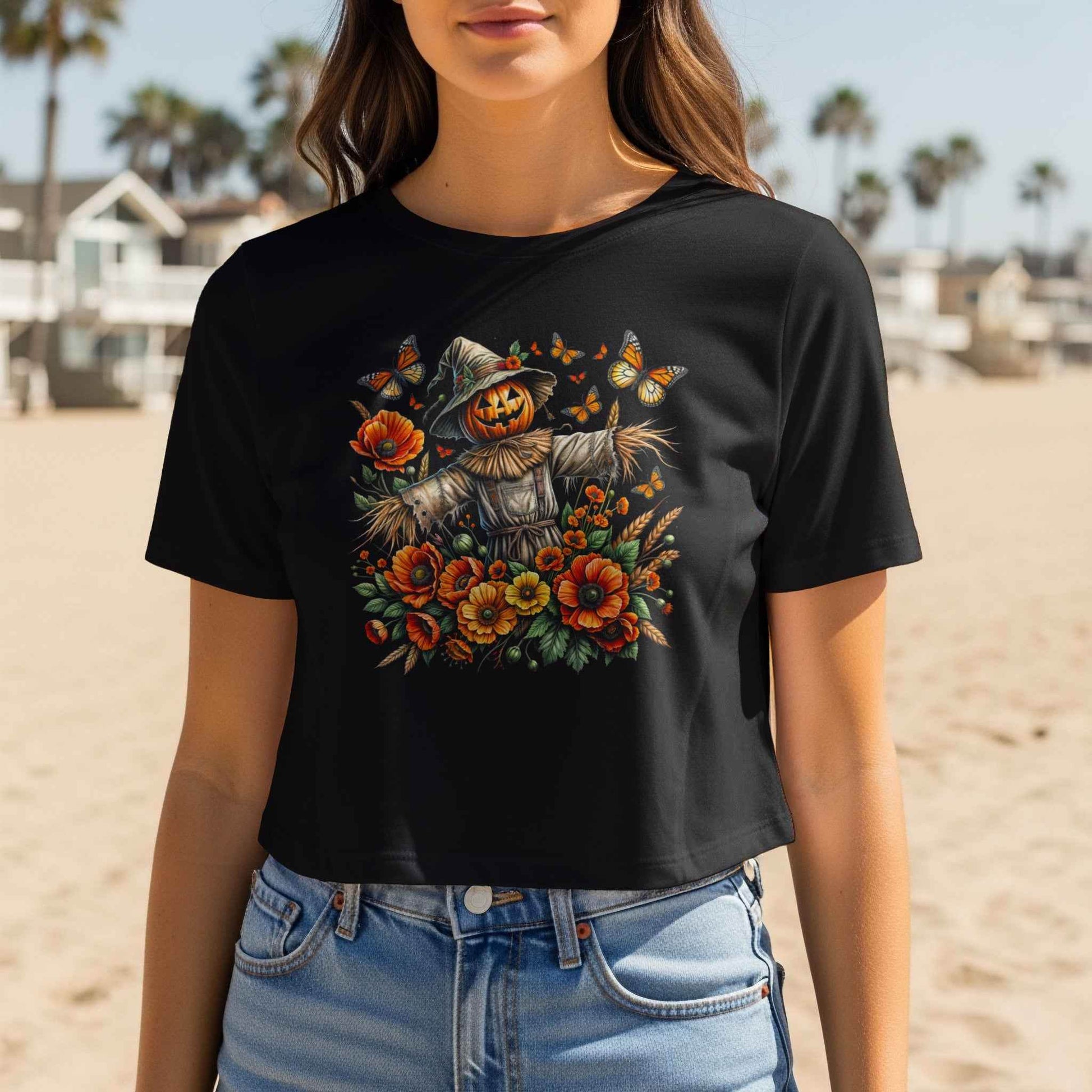 Floral Pumpkin Scarecrow Halftone T-Shirt Design Digital - halftone PNG for T-shirts – Sue Opperman Halftones