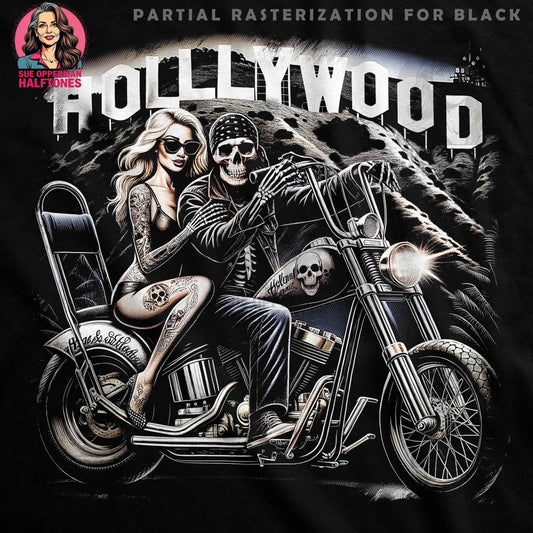 Motorcycle Skeletons Halftone T-Shirt Design - halftone PNG for T-shirts – Sue Opperman Halftones