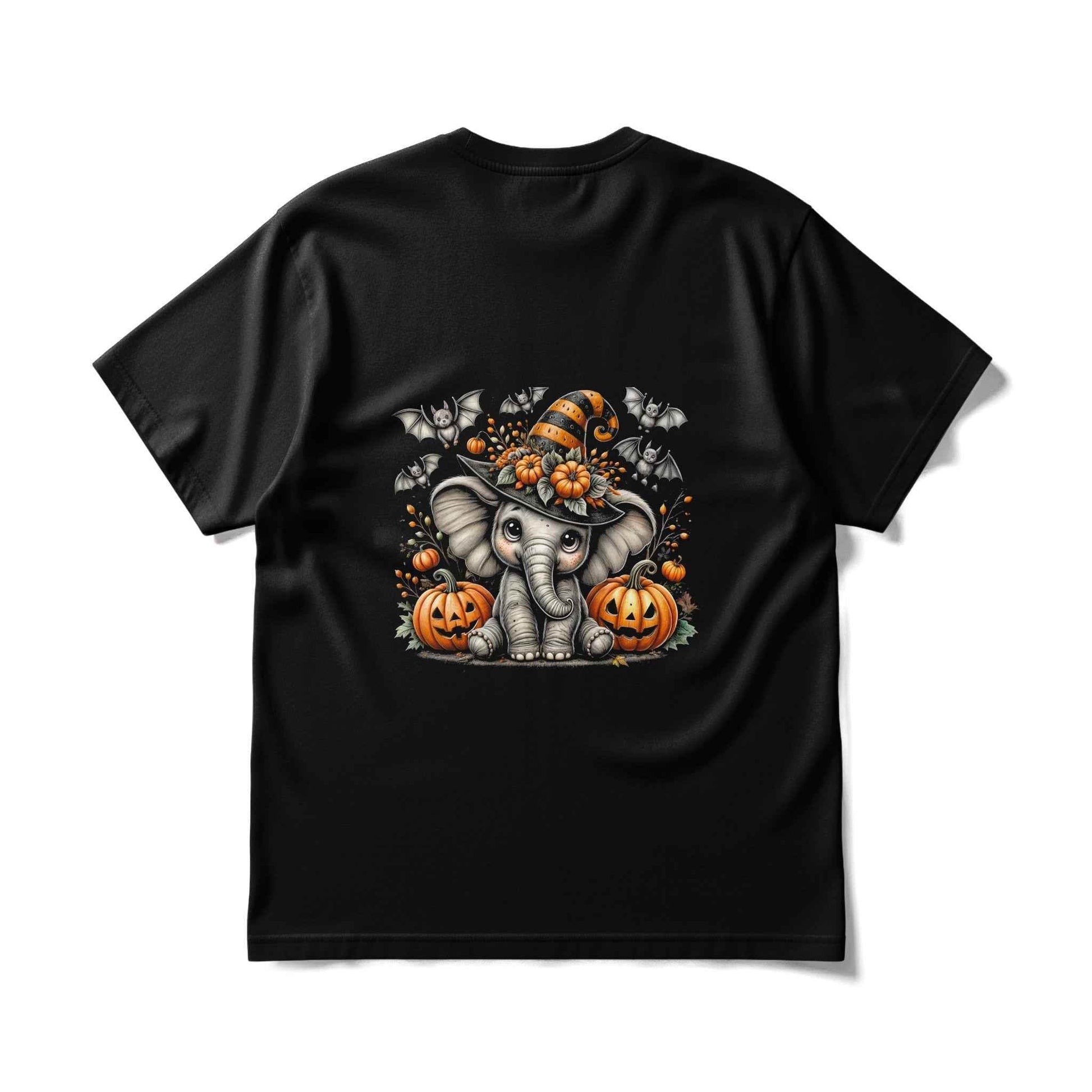 Halloween Elephant and Pumpkins Digital Halftone T-Shirt Design - halftone PNG for T-shirts – Sue Opperman Halftones