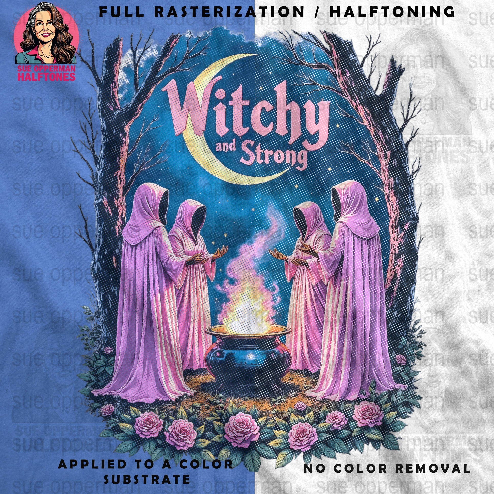 Witchy Magic Strong Universal Print Bundle Digital - halftone PNG for T-shirts – Sue Opperman Halftones