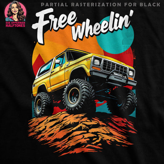 Vintage Truck and Off Roading Halftoned T-Shirt Design - halftone PNG for T-shirts – Sue Opperman Halftones