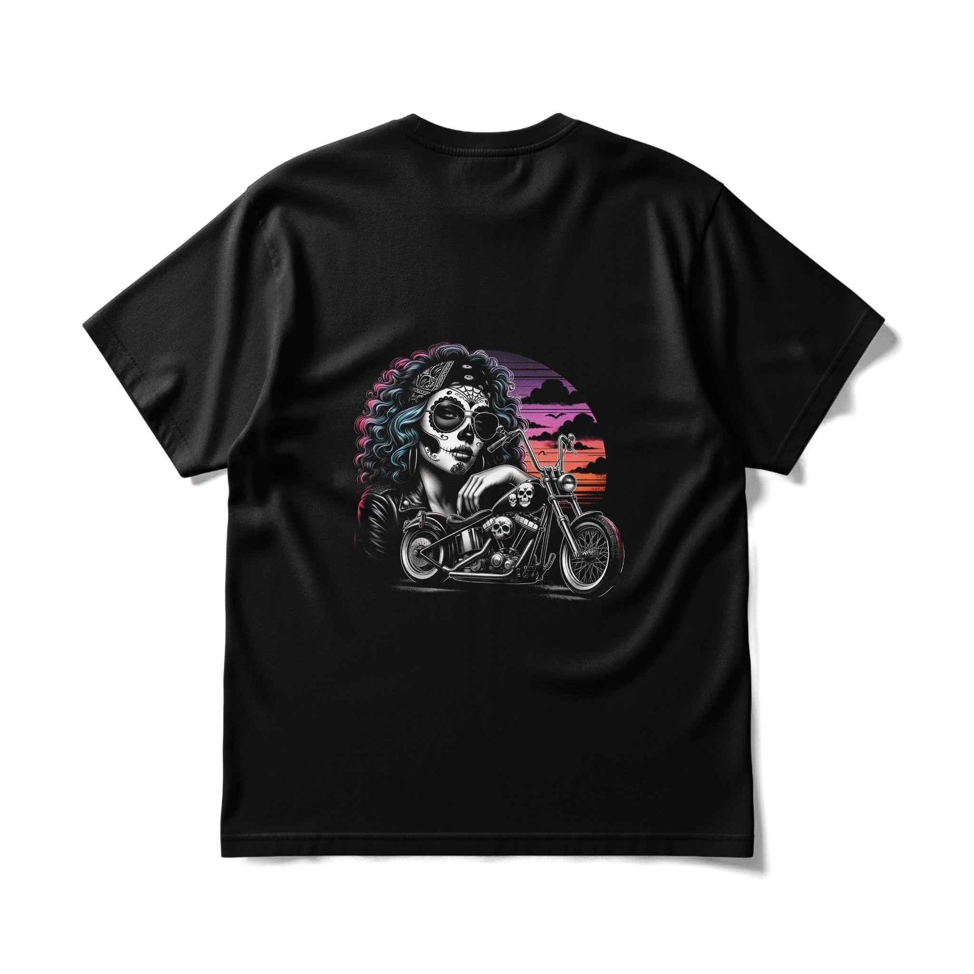 Bike Day of the Dead Halftoned T-Shirt Design - halftone PNG for T-shirts – Sue Opperman Halftones