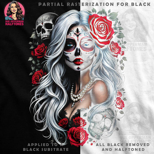 Sugar Skull Halftone T-Shirt Design - halftone PNG for T-shirts – Sue Opperman Halftones