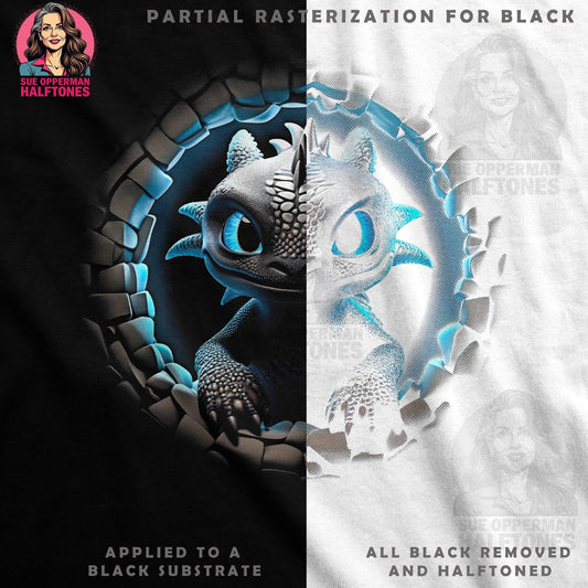 Fantasy Dragon Character Design Halftoned T-Shirt Design - halftone PNG for T-shirts – Sue Opperman Halftones