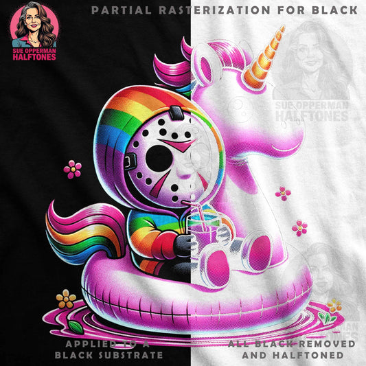Rainbow Jason Unicorn Float Digital Halftone T-shirt Design - halftone PNG for T-shirts – Sue Opperman Halftones