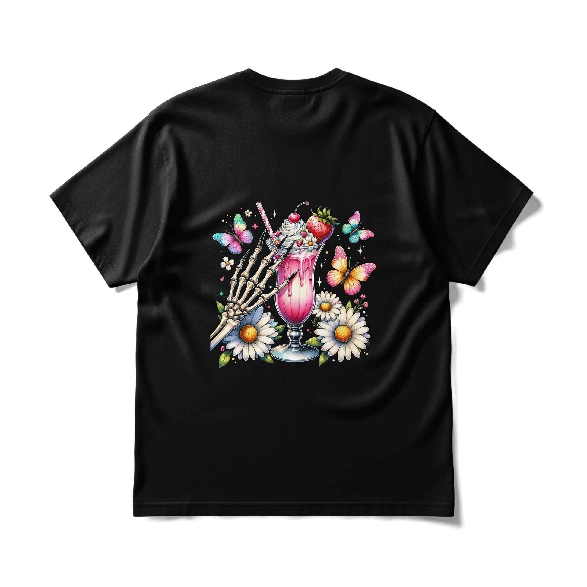 Gothic Milkshake with Butterflies Halftoned T-Shirt Design - halftone PNG for T-shirts – Sue Opperman Halftones