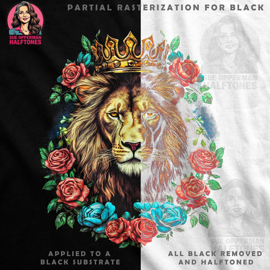 Lion King With Flowers Halftone T-Shirt Design - halftone PNG for T-shirts – Sue Opperman Halftones