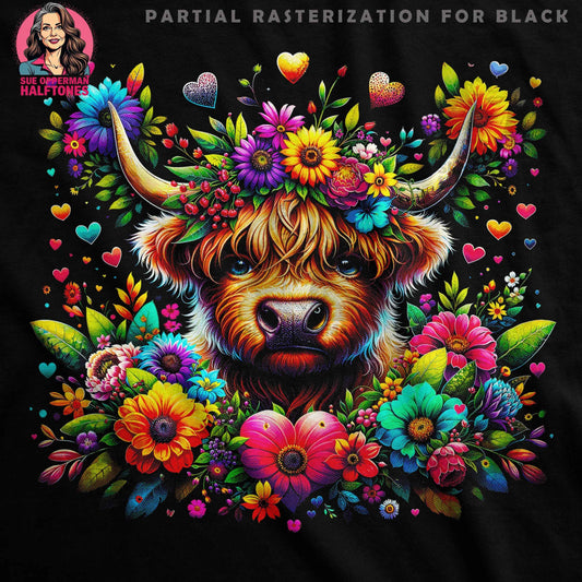 Animals Colorful Highland Cow Halftone T-Shirt Designs - halftone PNG for T-shirts – Sue Opperman Halftones