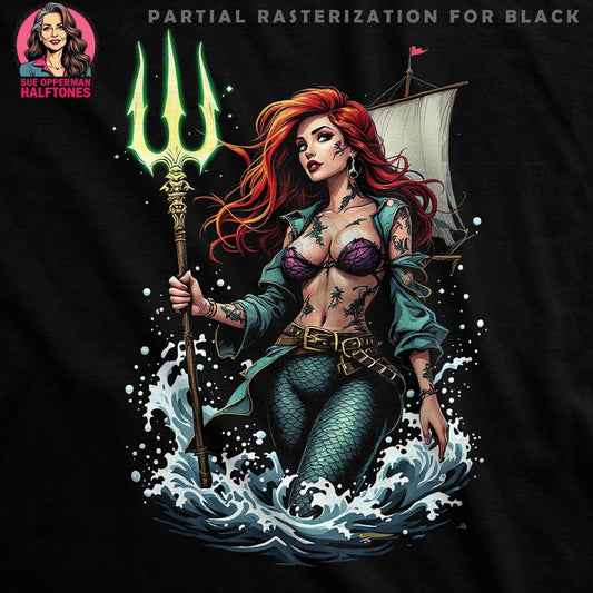 Mermaid Fantasy Halftone T-Shirt Design Digital - halftone PNG for T-shirts – Sue Opperman Halftones