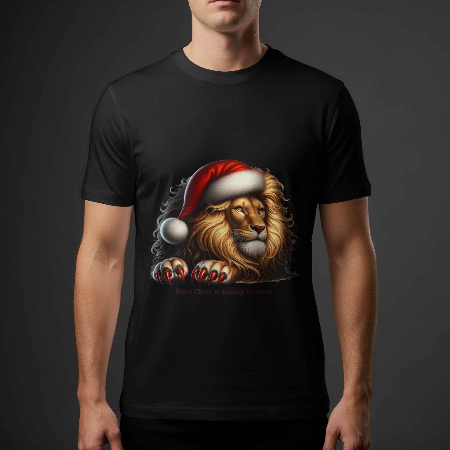 Christmas Lion Santa Claws Halftone T-Shirt Designs - halftone PNG for T-shirts – Sue Opperman Halftones