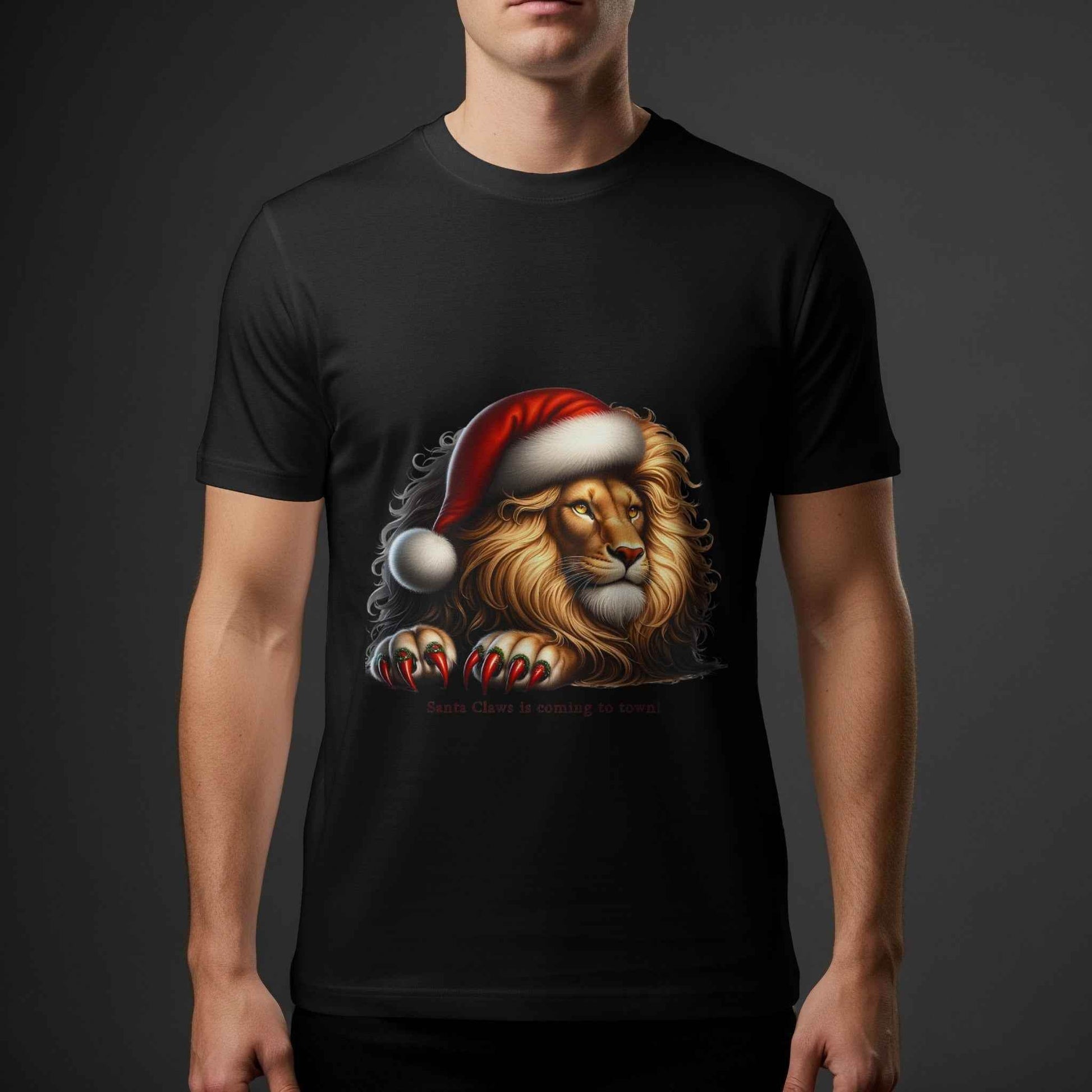Christmas Lion Santa Claws Halftone T-Shirt Designs - halftone PNG for T-shirts – Sue Opperman Halftones