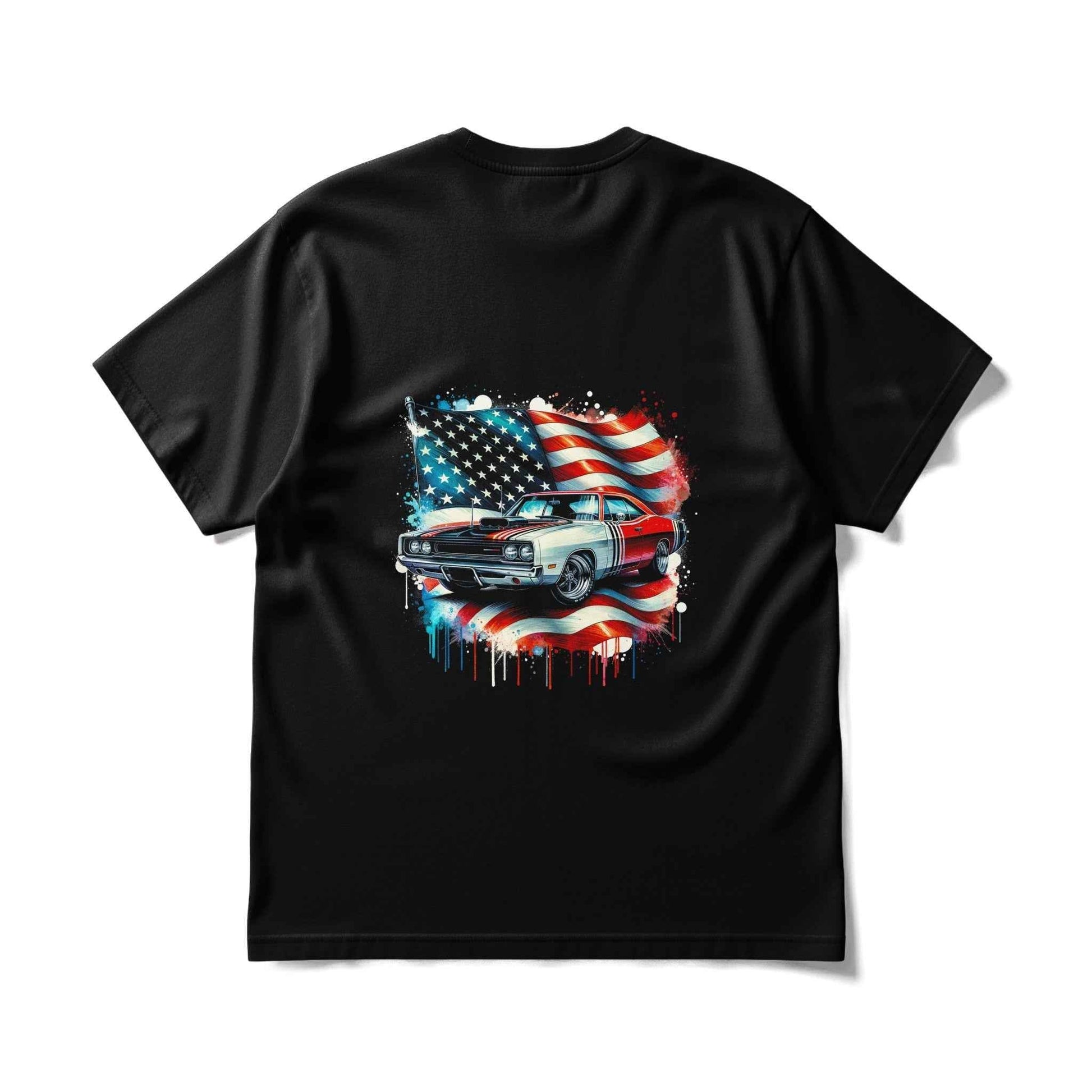 Classic Car American Flag Halftone T-Shirt Design - halftone PNG for T-shirts – Sue Opperman Halftones