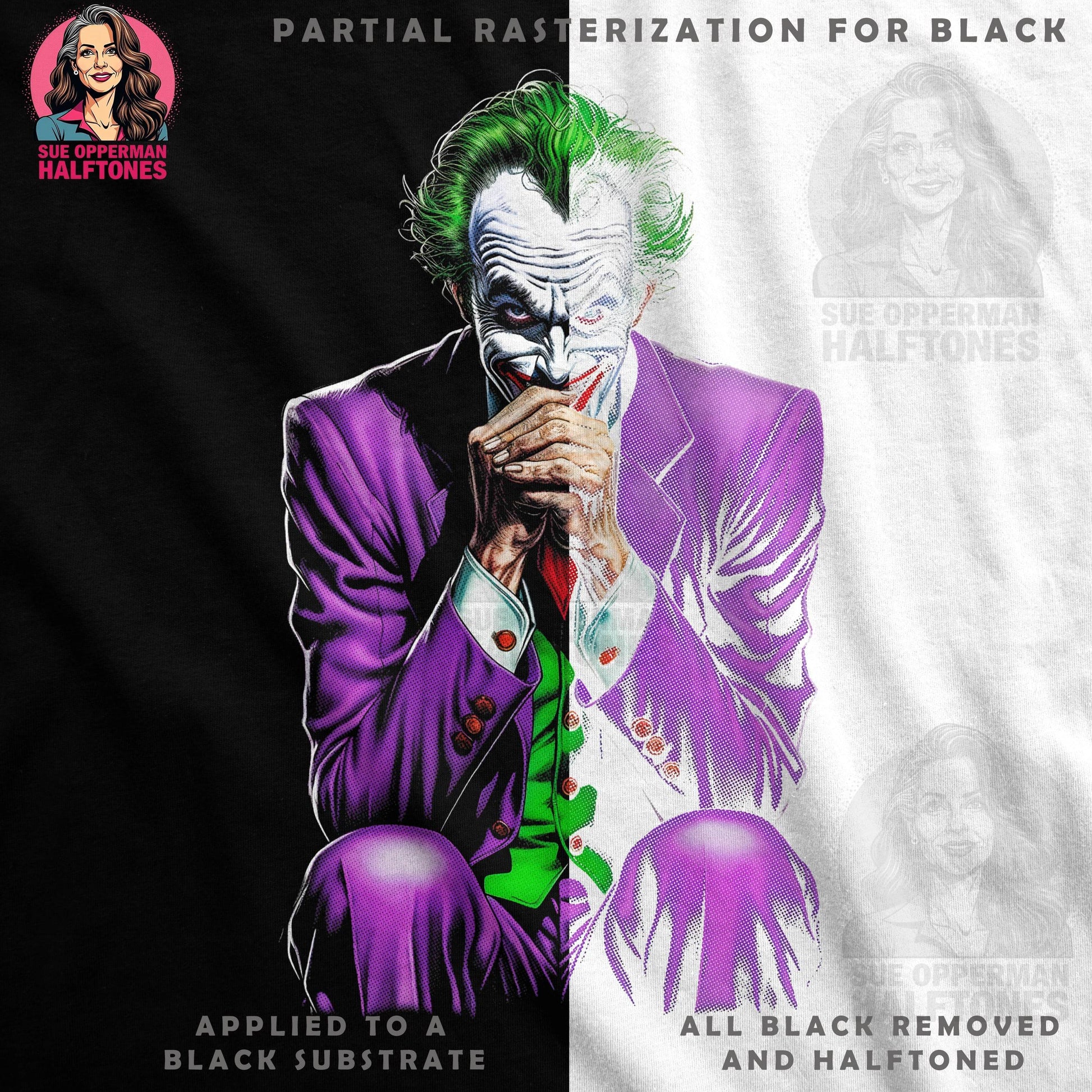 Celebrities Joker Inspired Halftone T-Shirt Design - halftone PNG for T-shirts – Sue Opperman Halftones