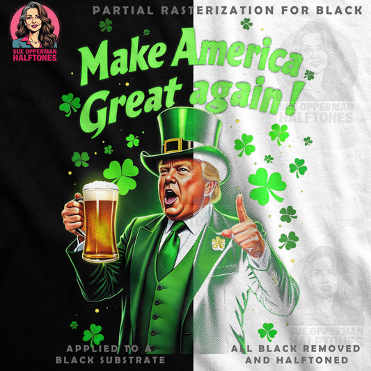 St Patricks Day President Halftone T-Shirt Design - halftone PNG for T-shirts – Sue Opperman Halftones