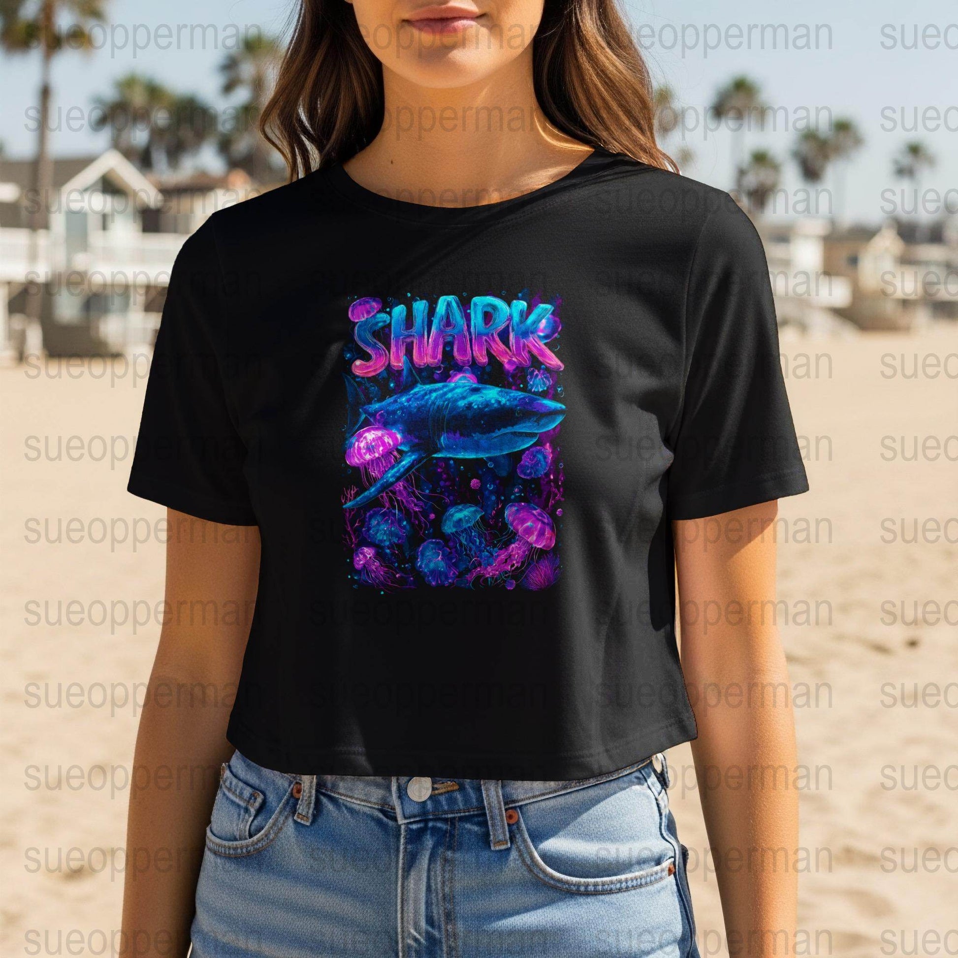 Shark Sea Life Halftone T-Shirt Design Digital - halftone PNG for T-shirts – Sue Opperman Halftones