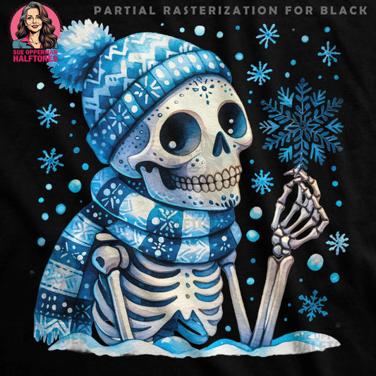 Christmas Day of the Dead Halftoned T-Shirt Design - halftone PNG for T-shirts – Sue Opperman Halftones