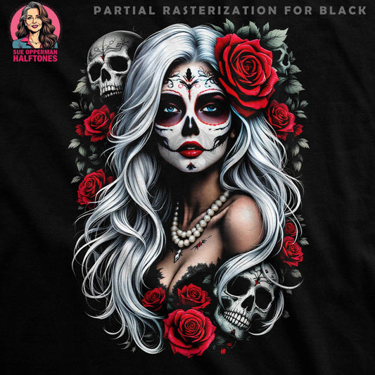 Sugar Skull Halftone T-Shirt Design - halftone PNG for T-shirts – Sue Opperman Halftones