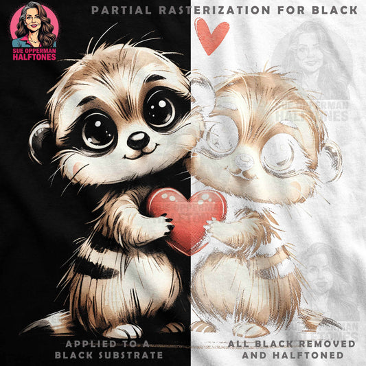 Valentine Cute Animals Holding Heart Halftone T-Shirt Design - halftone PNG for T-shirts – Sue Opperman Halftones