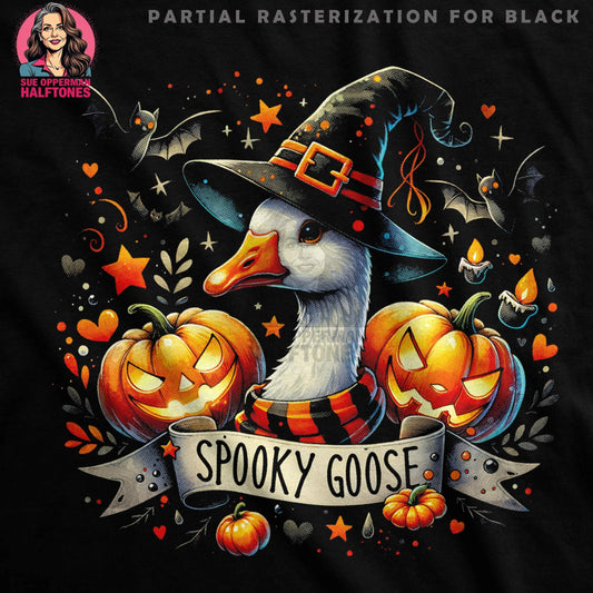 Spooky Goose Halloween Halftone T-Shirt Design - halftone PNG for T-shirts – Sue Opperman Halftones