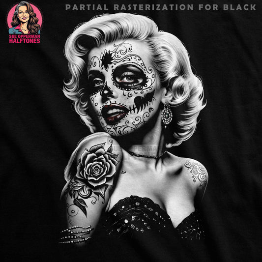Sugar Skull Marilyn Monroe Halftone T-Shirt Design Digital - halftone PNG for T-shirts – Sue Opperman Halftones