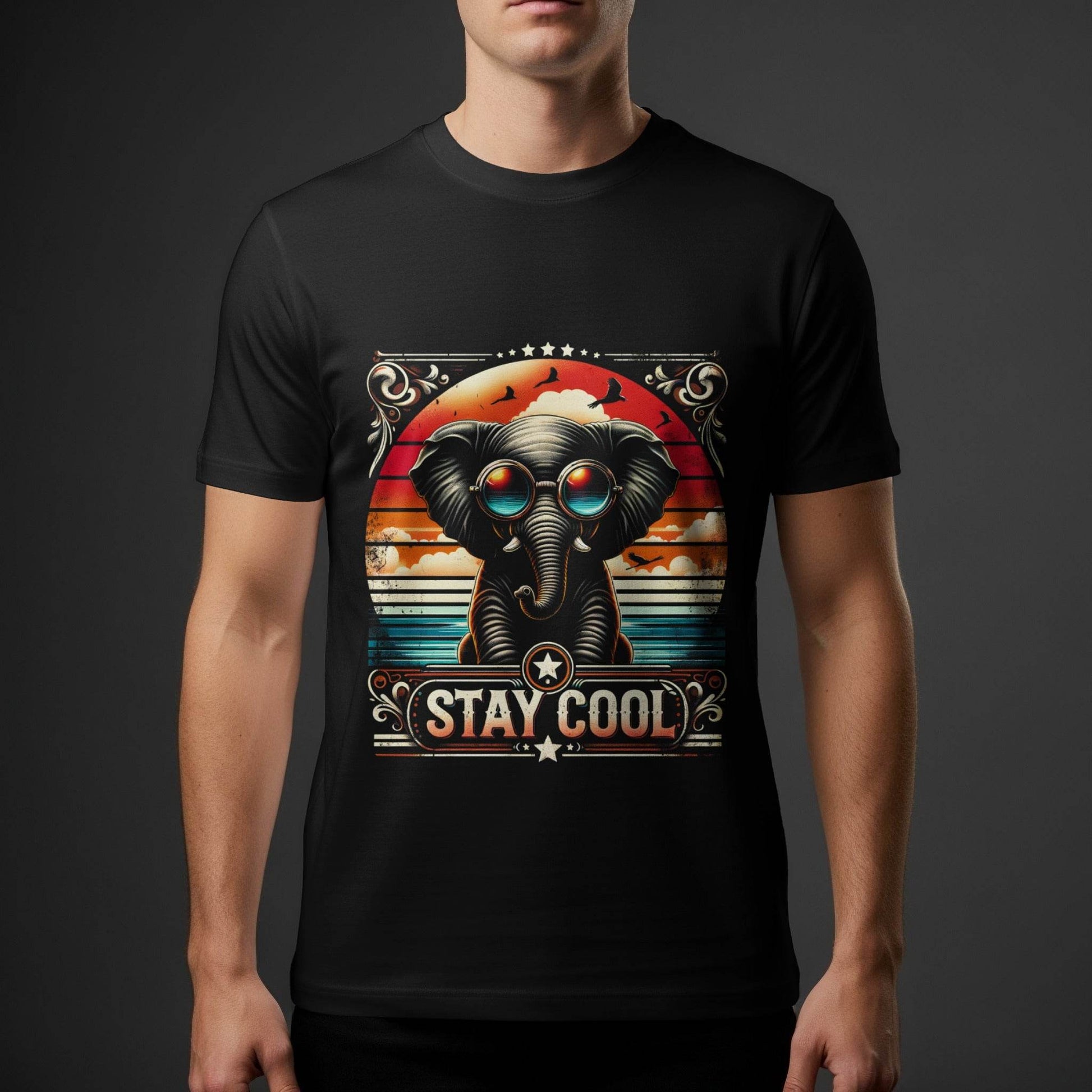 Cool Elephant Stay Cool Halftoned T-Shirt Design - halftone PNG for T-shirts – Sue Opperman Halftones