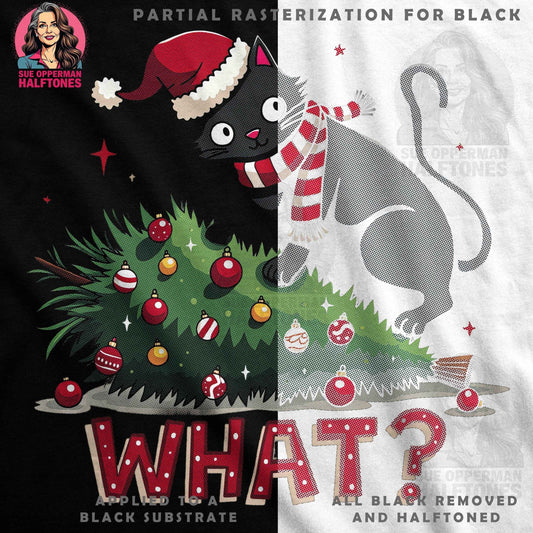 Christmas Cat Tree What Halftone T-Shirt Design - halftone PNG for T-shirts – Sue Opperman Halftones